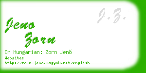 jeno zorn business card